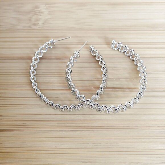 Fallyn Silver Hoop Earrings by Kendra Scott - Picture 2 of 4